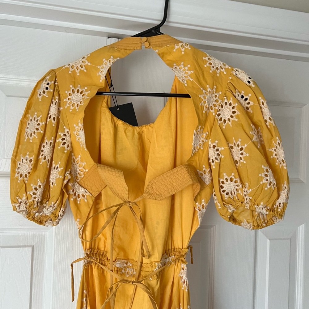 NWT Anthropologie En Saison Puff-Sleeve Tiered Embroidered Dress - Picture 9 of 9